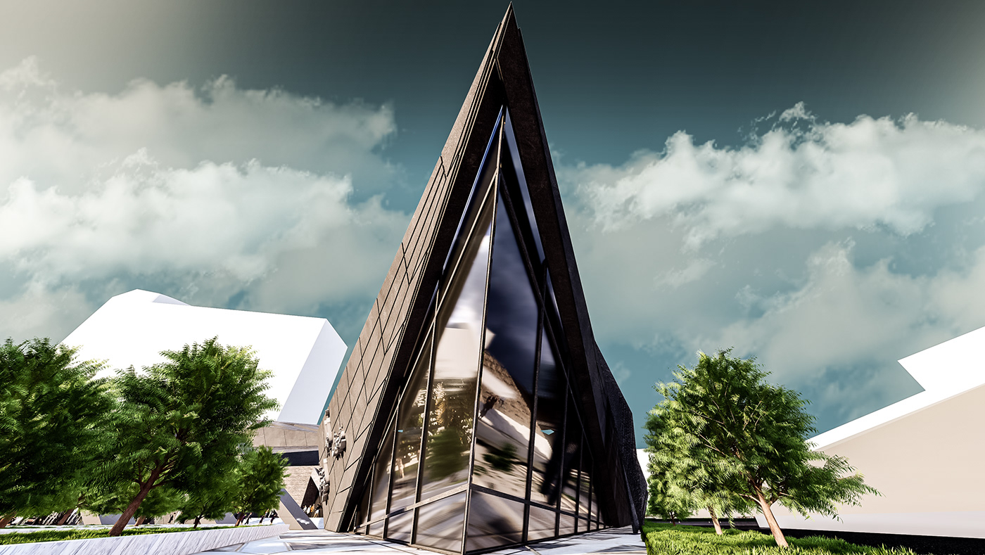 architecture museum Exhibition  design deconstruction 3D interior design  3ds max lumion vray