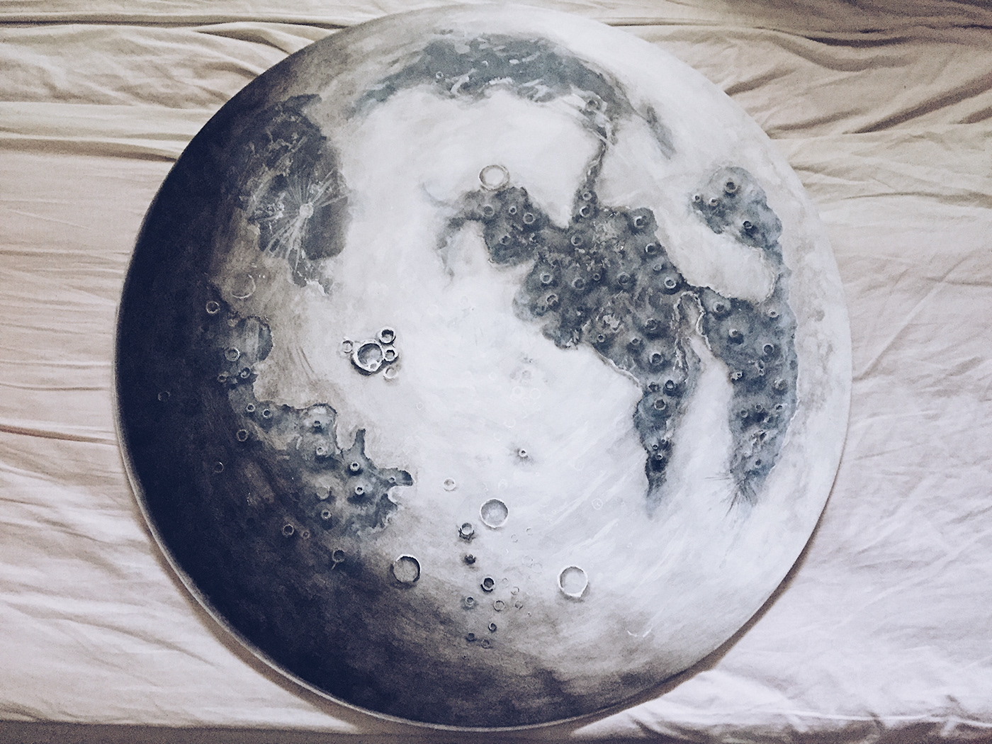 acrylic art canvas moon