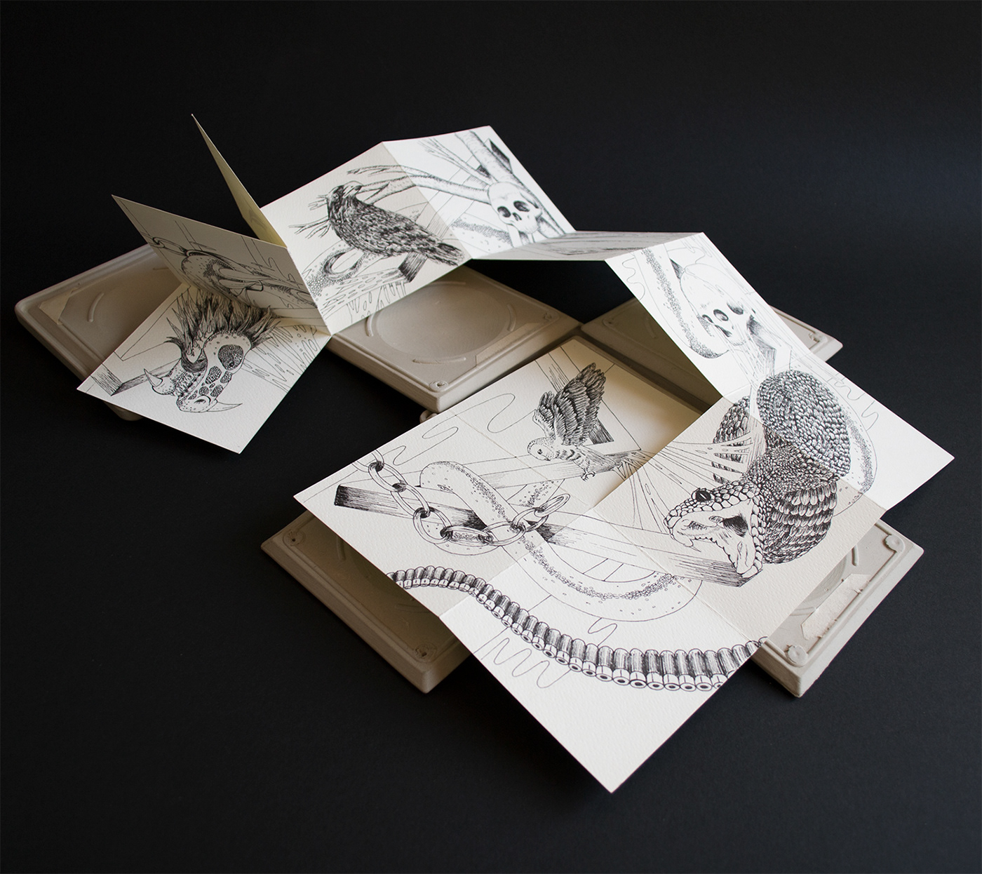 Caja pandora Guerra ilustracion dibujo ceramica ceramic libro de artista