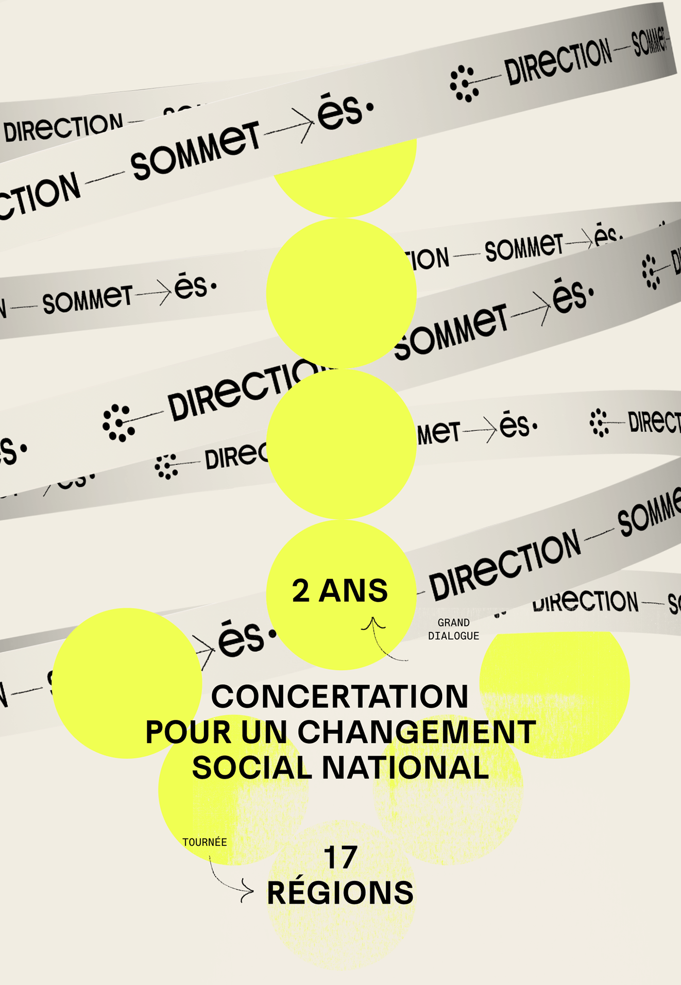 social 3D direction movement summit impact yellow loop together social economy
