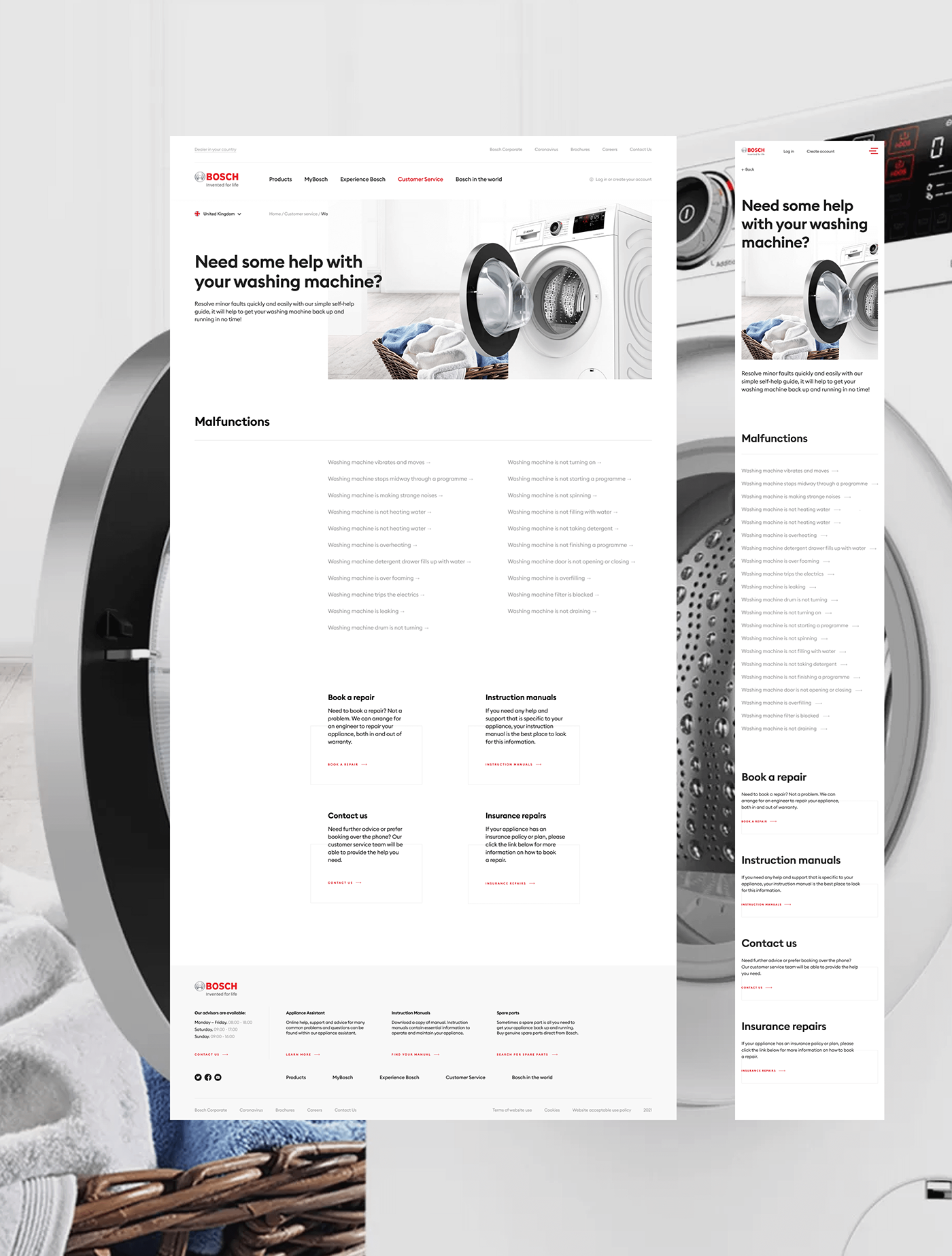 appliances corporate Experience home redesign UI/UX user interface uxdesign Webdesign Website