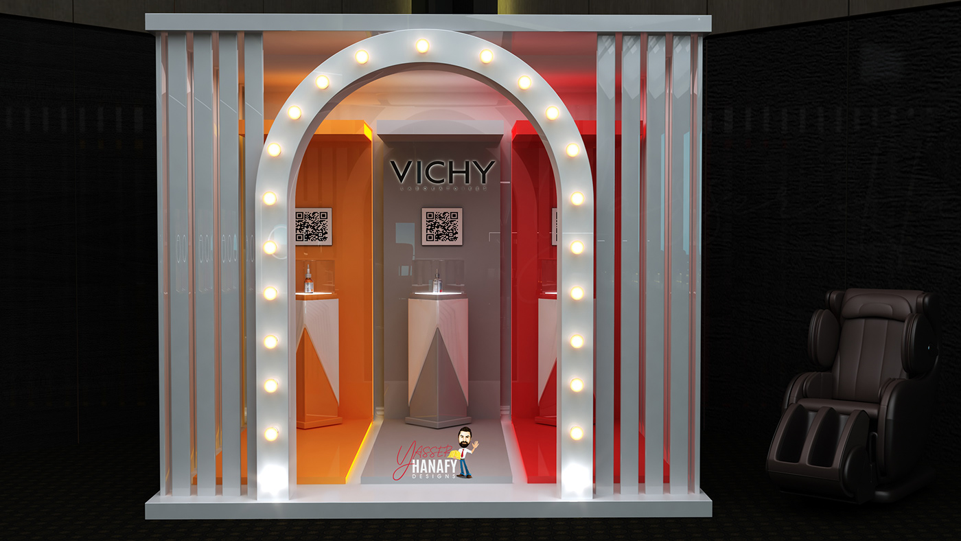architecture beauty Display Event Exhibition  Loreal skin Stage vichy yasser hanafy
