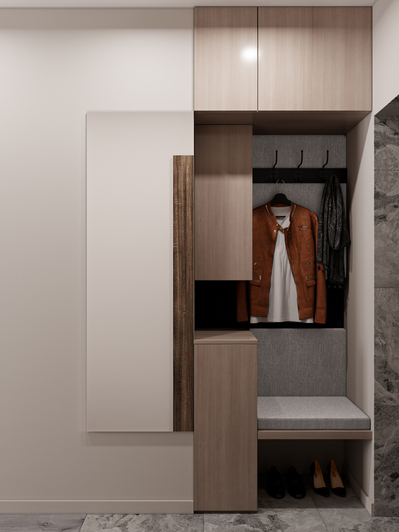 3d max apartment apartment project bath bedroom brick corona render  Interior Visualization kitchen visualization