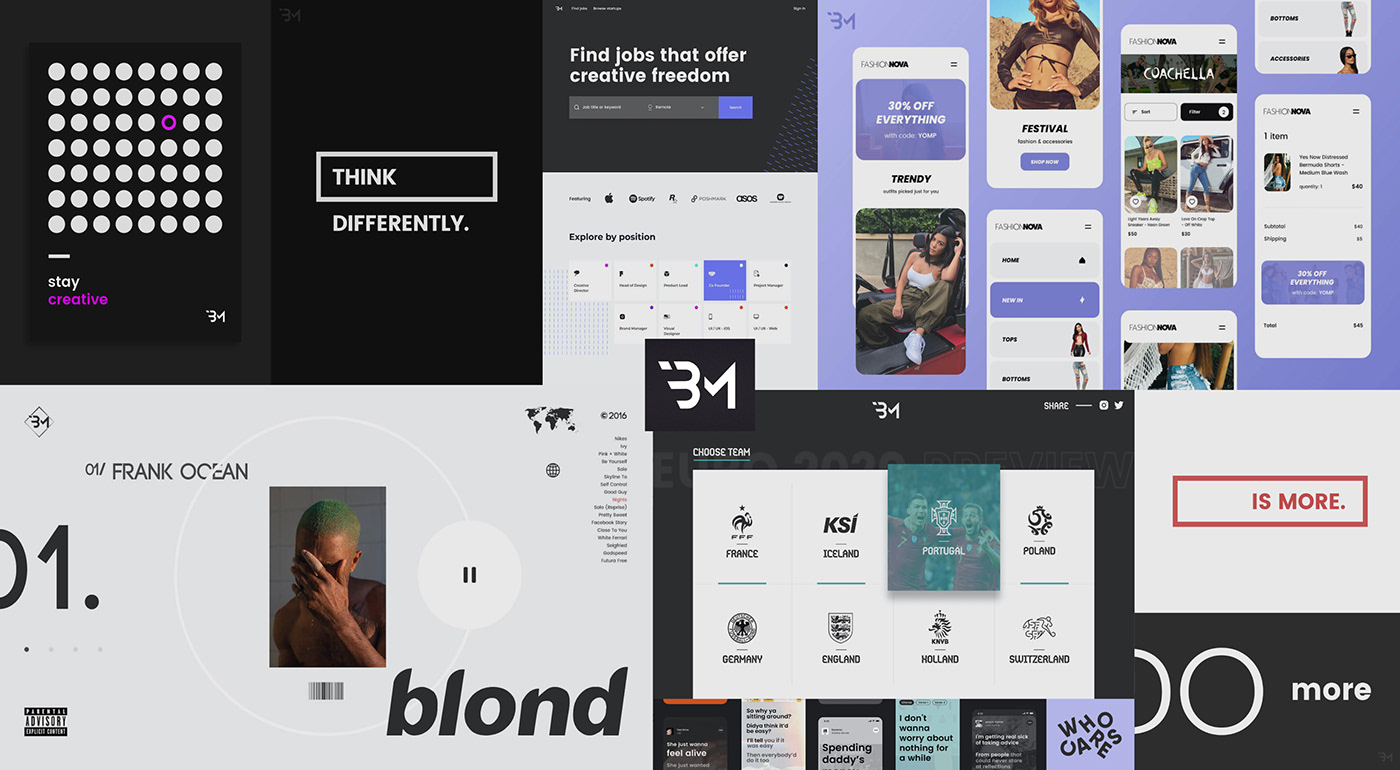 aesthetic branding  creative design graphic modern personal UI Website portfolio