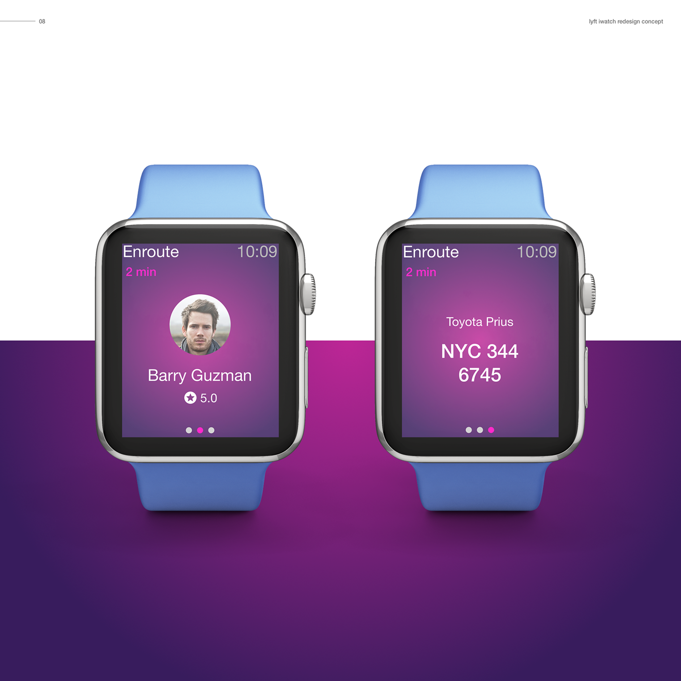 lyft cab UI ux iwatch Wearable redesign watch On Demand