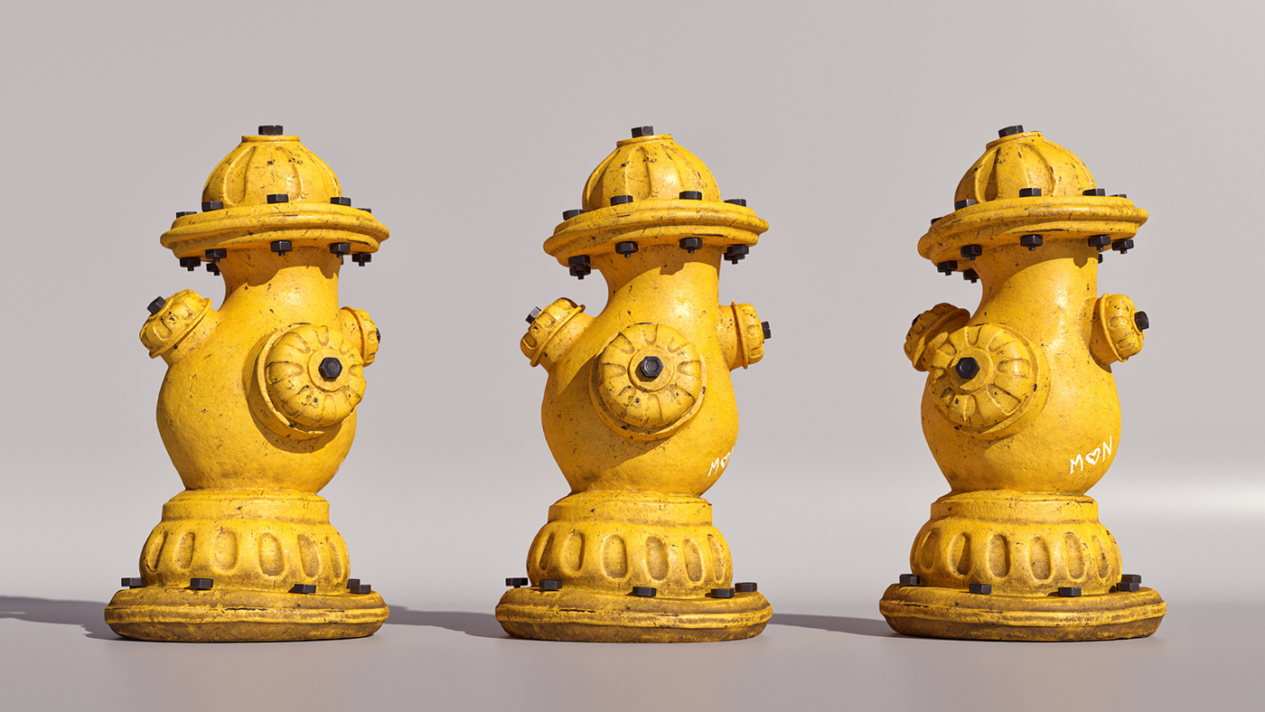 concept substance painter design hydrant fire stylized cartoon