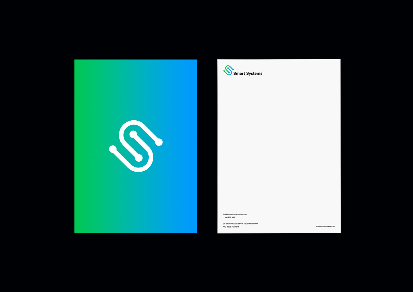 blue brand branding  design gradient graphic design  green letterhead logo Stationery
