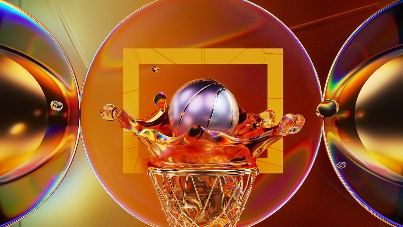 basketball NBA sport 3D CGI Cognac hennessy art direction  design