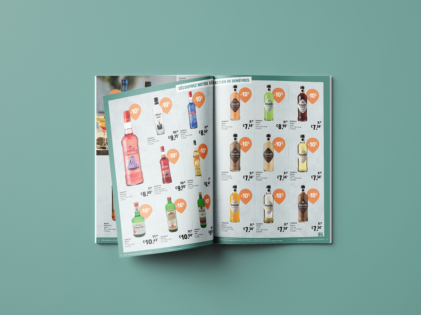 alcool Delhaize design folder gin liquor magazine promo RHUM Whisky