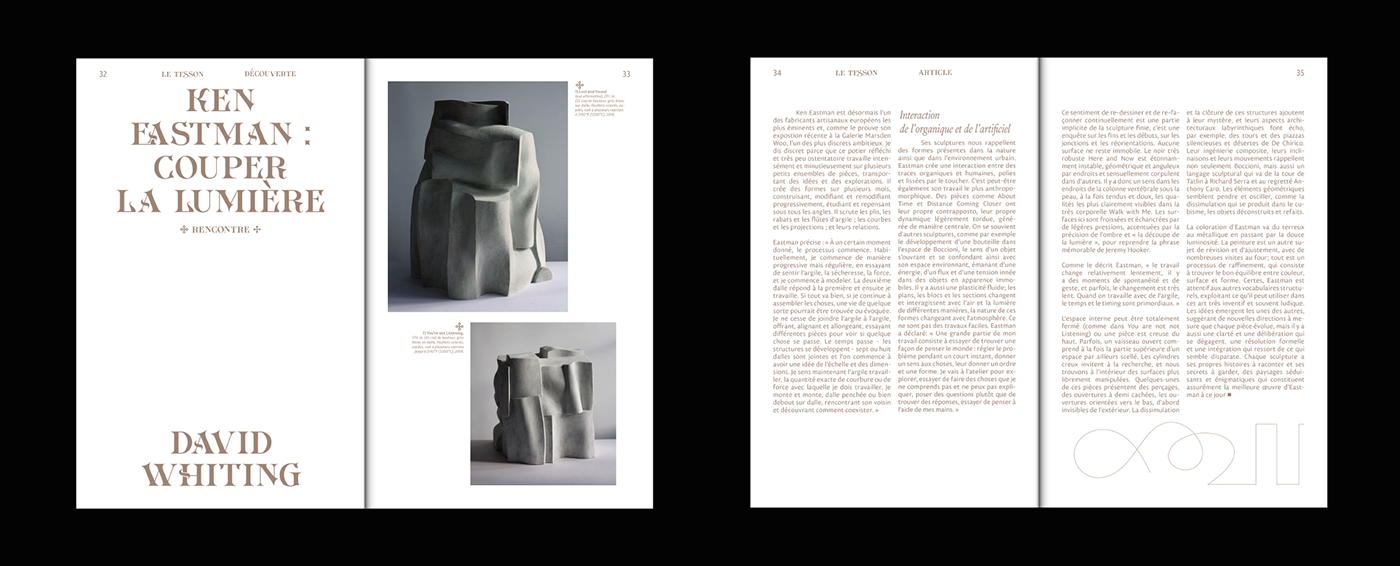 ceramic Pottery editorial magazine monochromic type Layout typography   contemporary craft