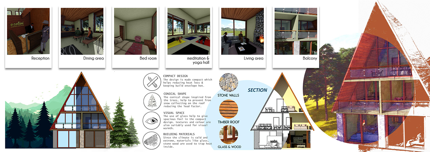 architecture exterior Guest House interior design  Render Residential Design visualization