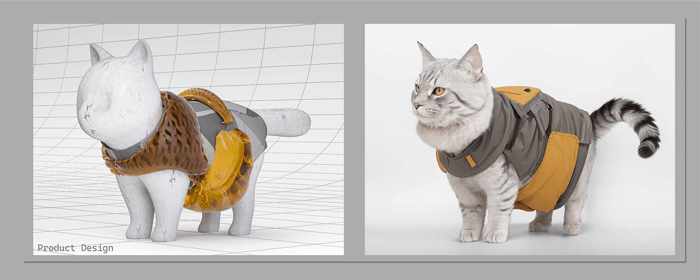 Cat marvelous designer 3D product design  industrial design  brand identity Graphic Designer