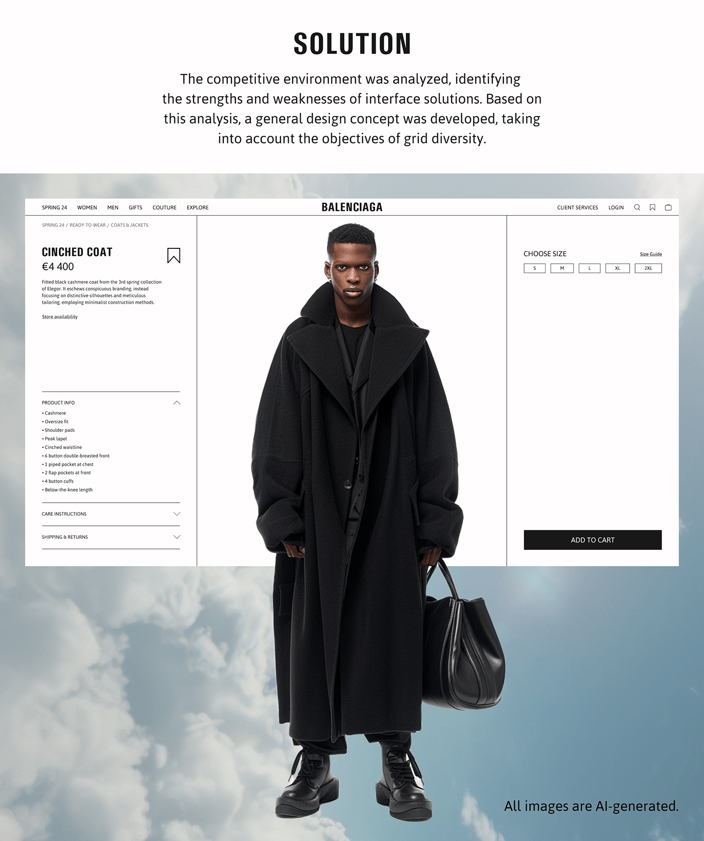 Web Design  online store shop Balenciaga интернет-магазин Fashion  fashion design redesign redesign website редизайн сайта