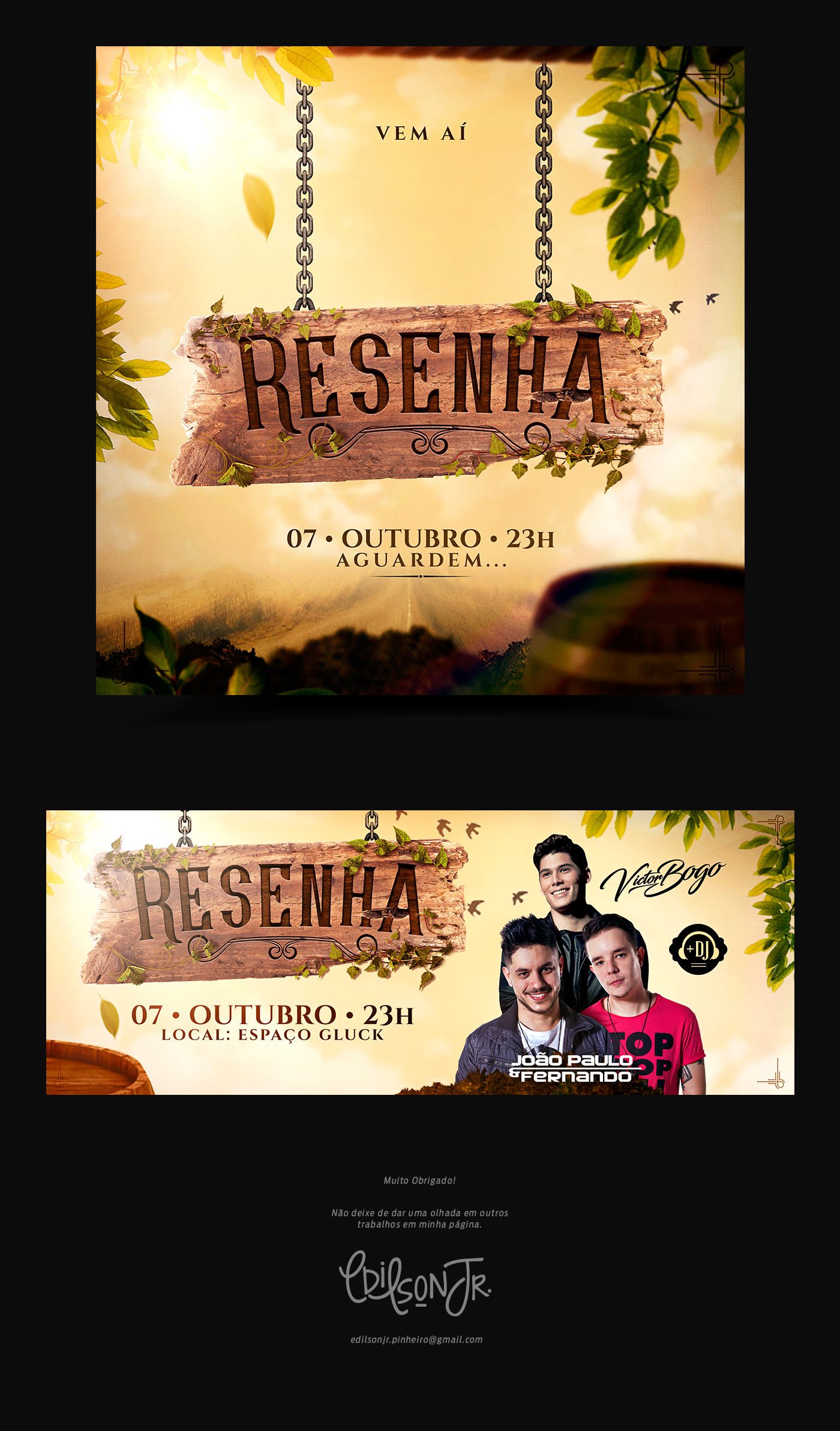 resenha flyer campogrande festa sertanejo party folder