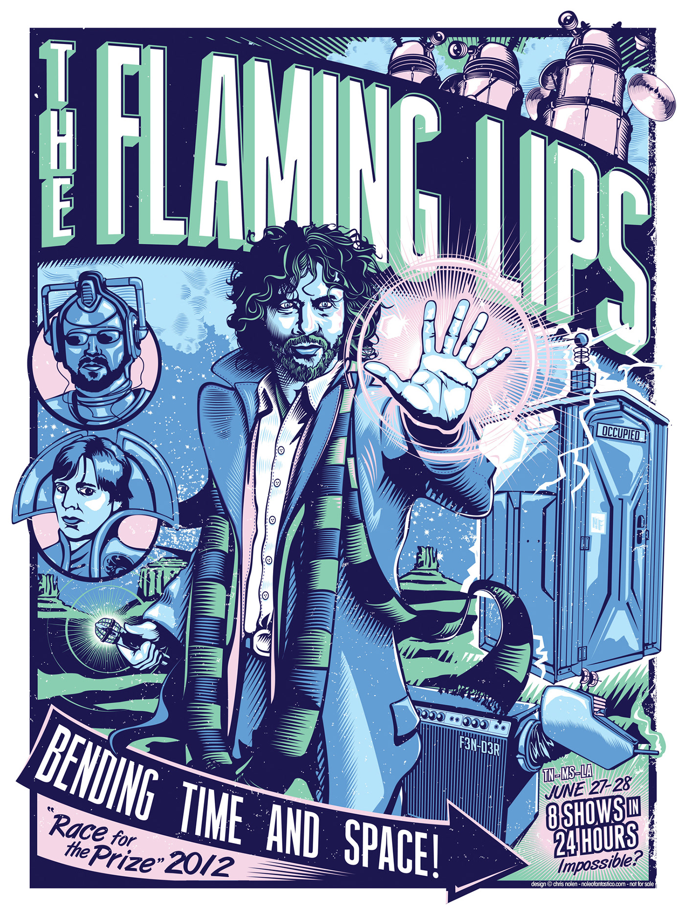 Doctor Who flaming lips gig poster ILLUSTRATION 