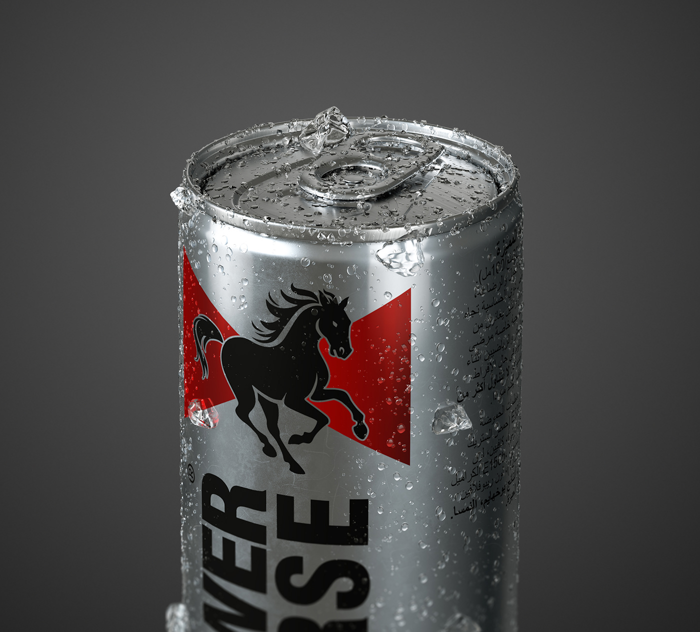 bottle main division Packaging Power Horse productshot redshift Renders visualization 3Dillustration