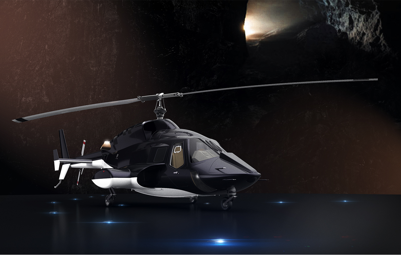 Airwolf cad rendering helicopter movie Aerodynamik Jet setdesign moviedesign concept Class A postproduction video-copilot optical-flares