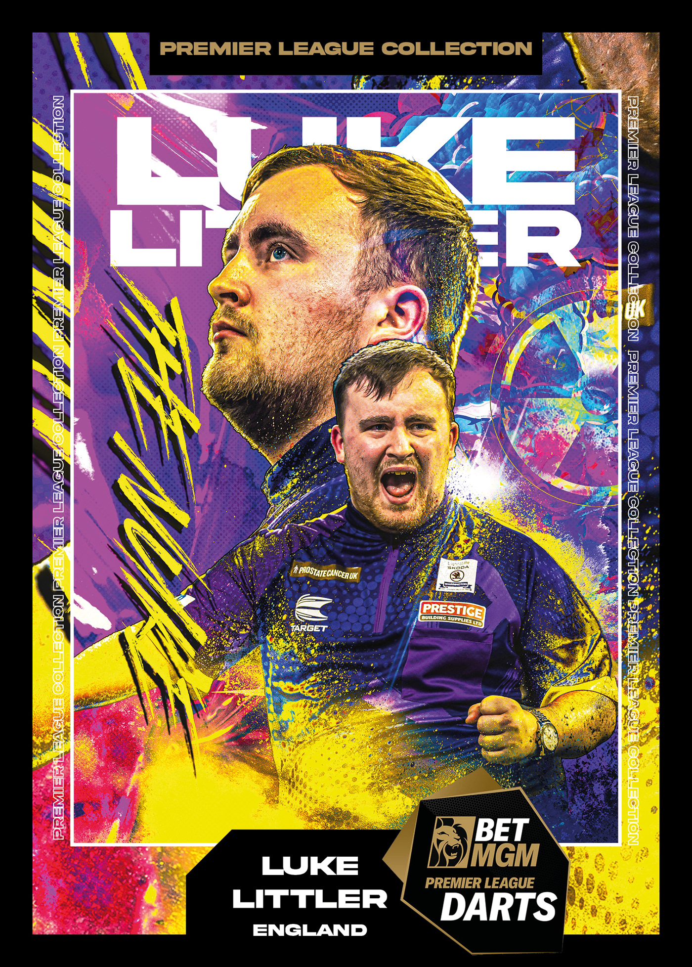 PDC Darts premier league luke littler artwork card ben Mortimer graphic design