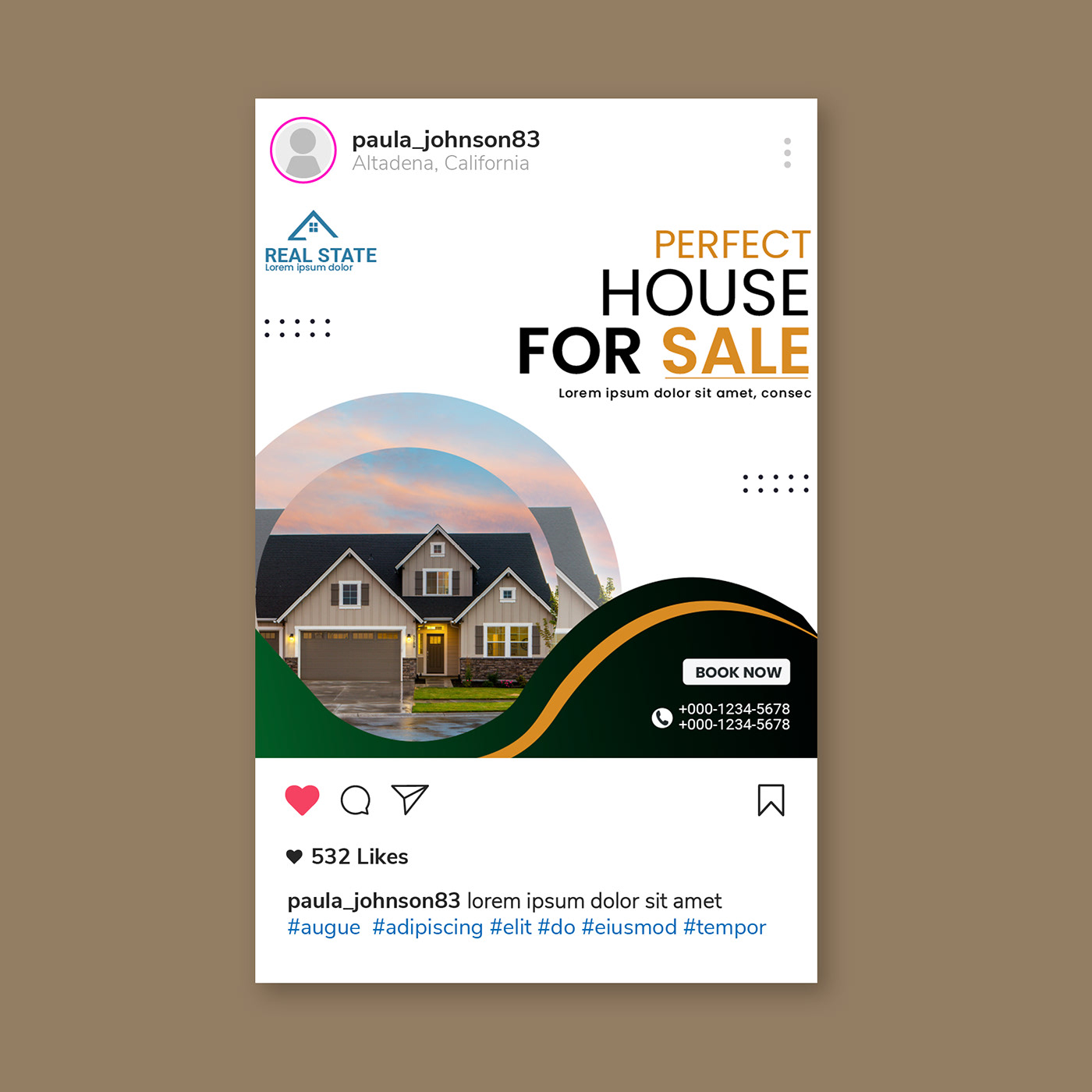 real estate Advertising  Social media post marketing   post ads Socialmedia home Interior hosue