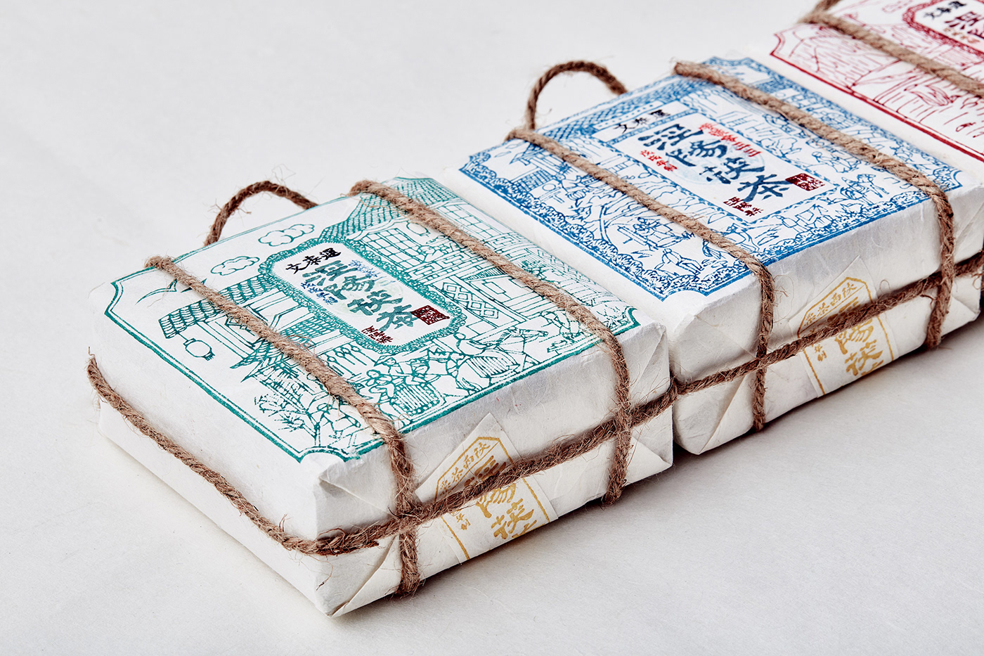 package tea china tradition handcraft wood-block prints rice paper 茶叶包装 中式元素 传统工艺