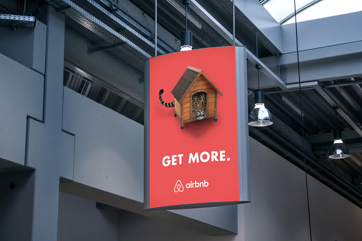 ad design ads digital manipulation photoshop animals airbnb print campaign