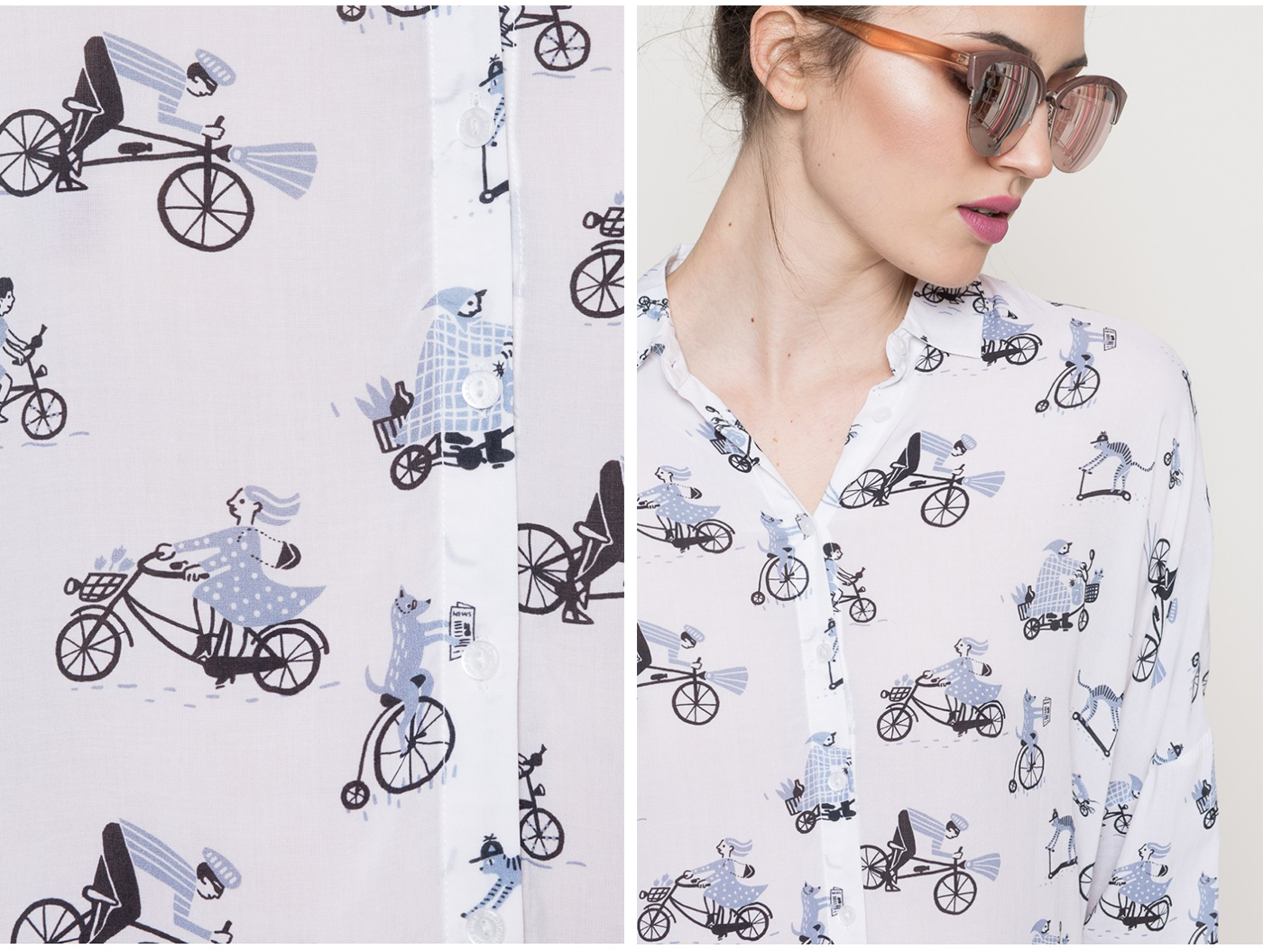 textile pattern two colors animals Bike funny Character simple