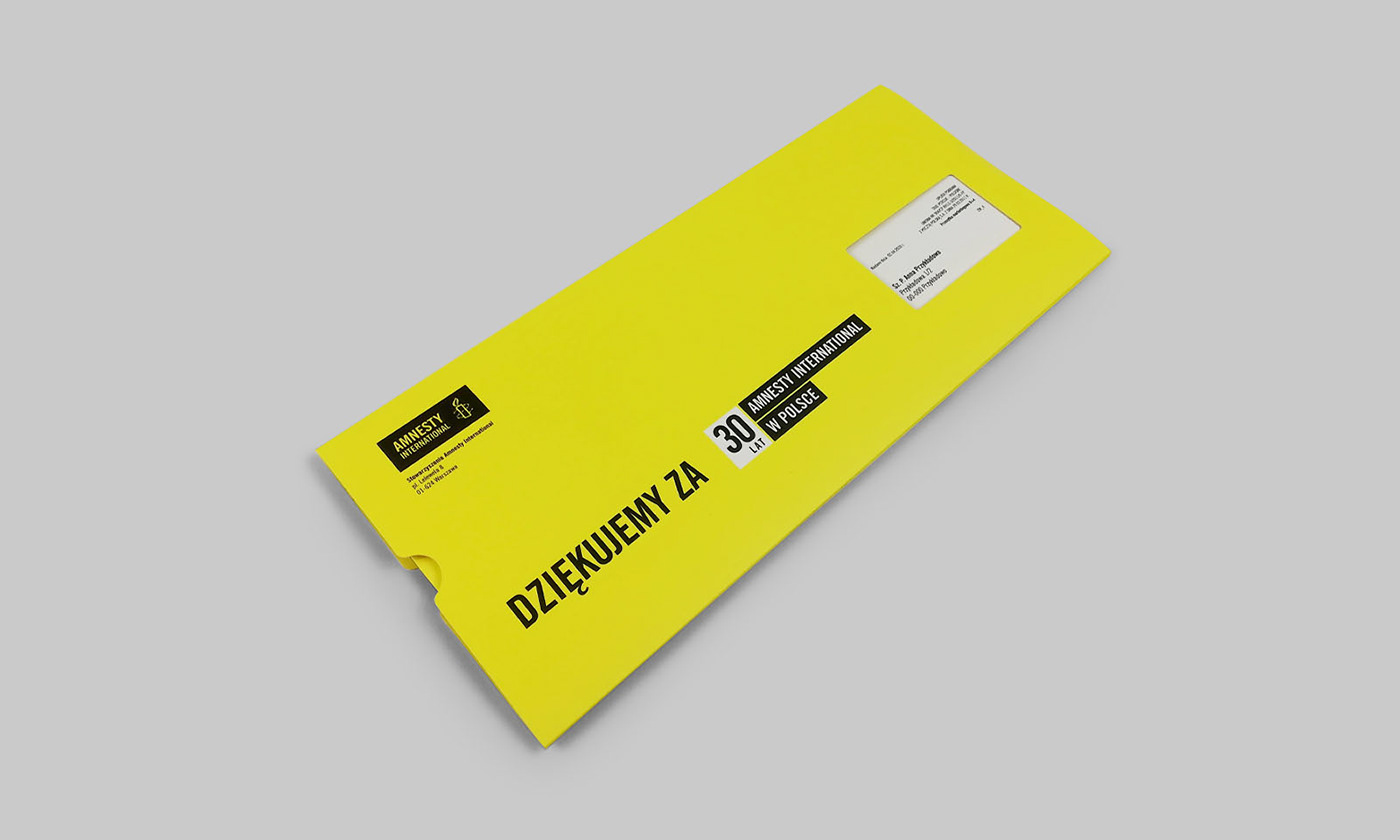 amnesty anniversary creative Direct mailing International leaflet mailing pop-up Selfmailer Stand