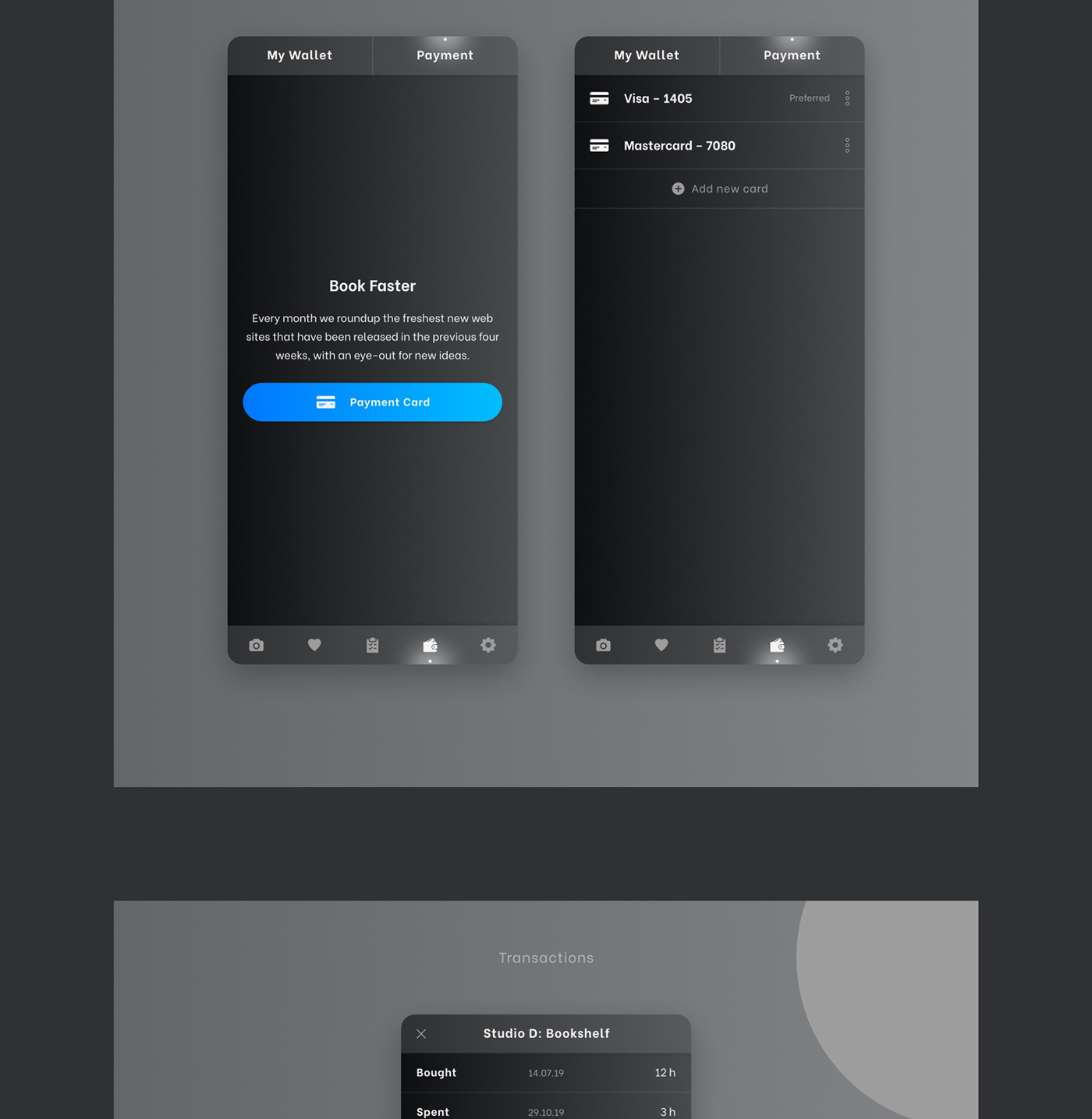 android app dark ui Interface ios material design minimal mobile UI ux