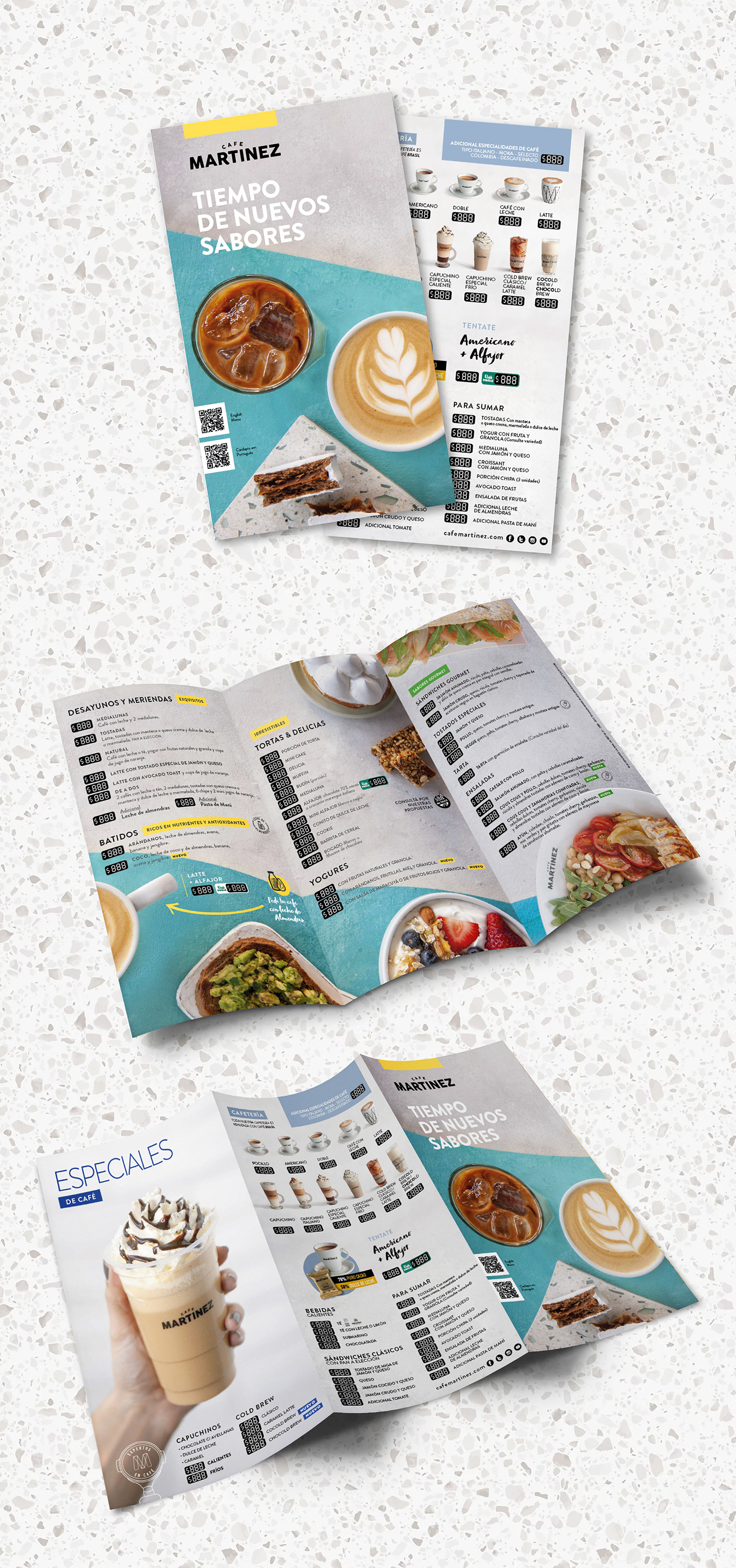 Food  restaurant menu flyer brochure coffee shop Mug  Coffee cafe Café Martínez