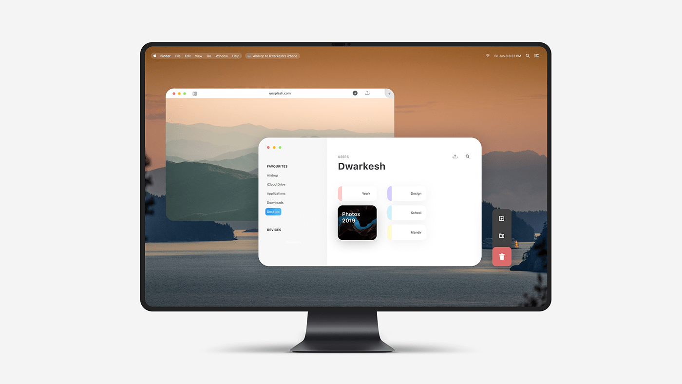 apple iMac macos graphic design  Interaction design  UI/UX Web Design  concept iphone product design 