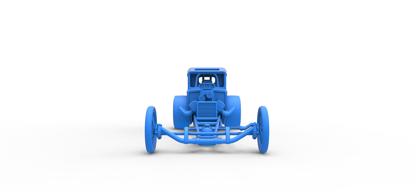 Drag v8 toy race car hot rod 3D printable vintage old school dragster