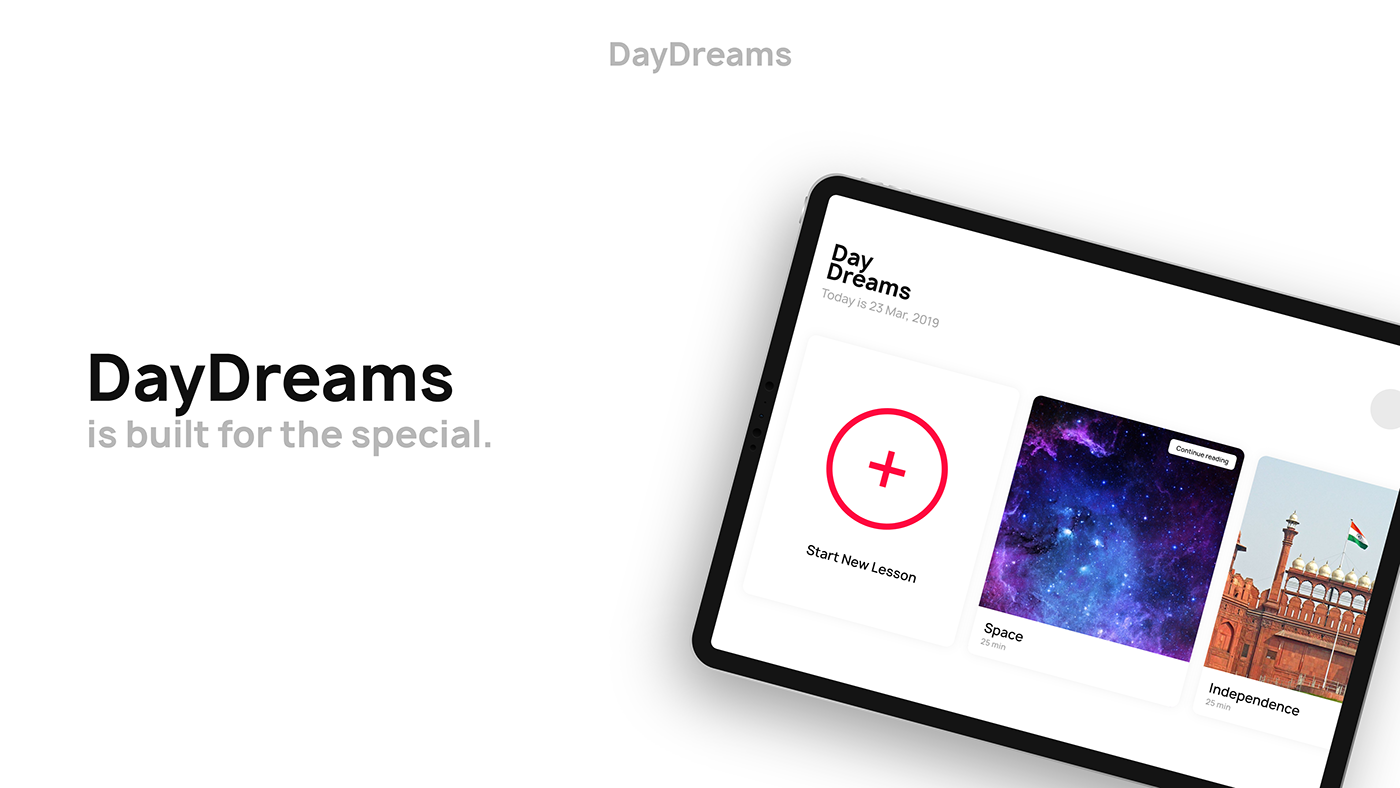 autism daydreams UI product design  ux hackathon app iPad Education learning