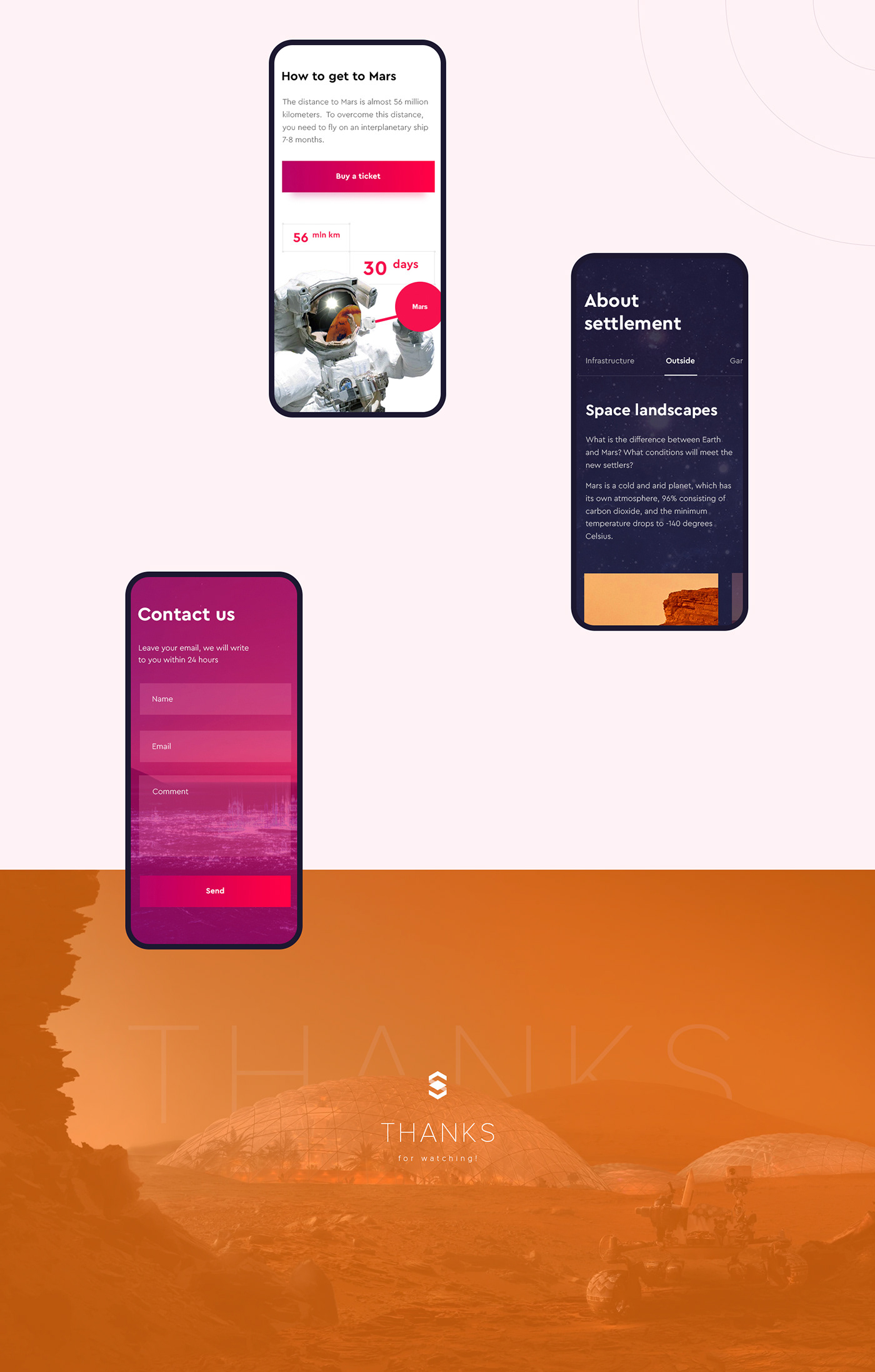 Space  mars landing page