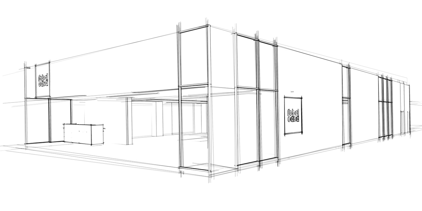 Febal febalcasa Stand milano fiera mobile atchitecture Interior design kitchen digital Render cinema 4d SketchUP furniture