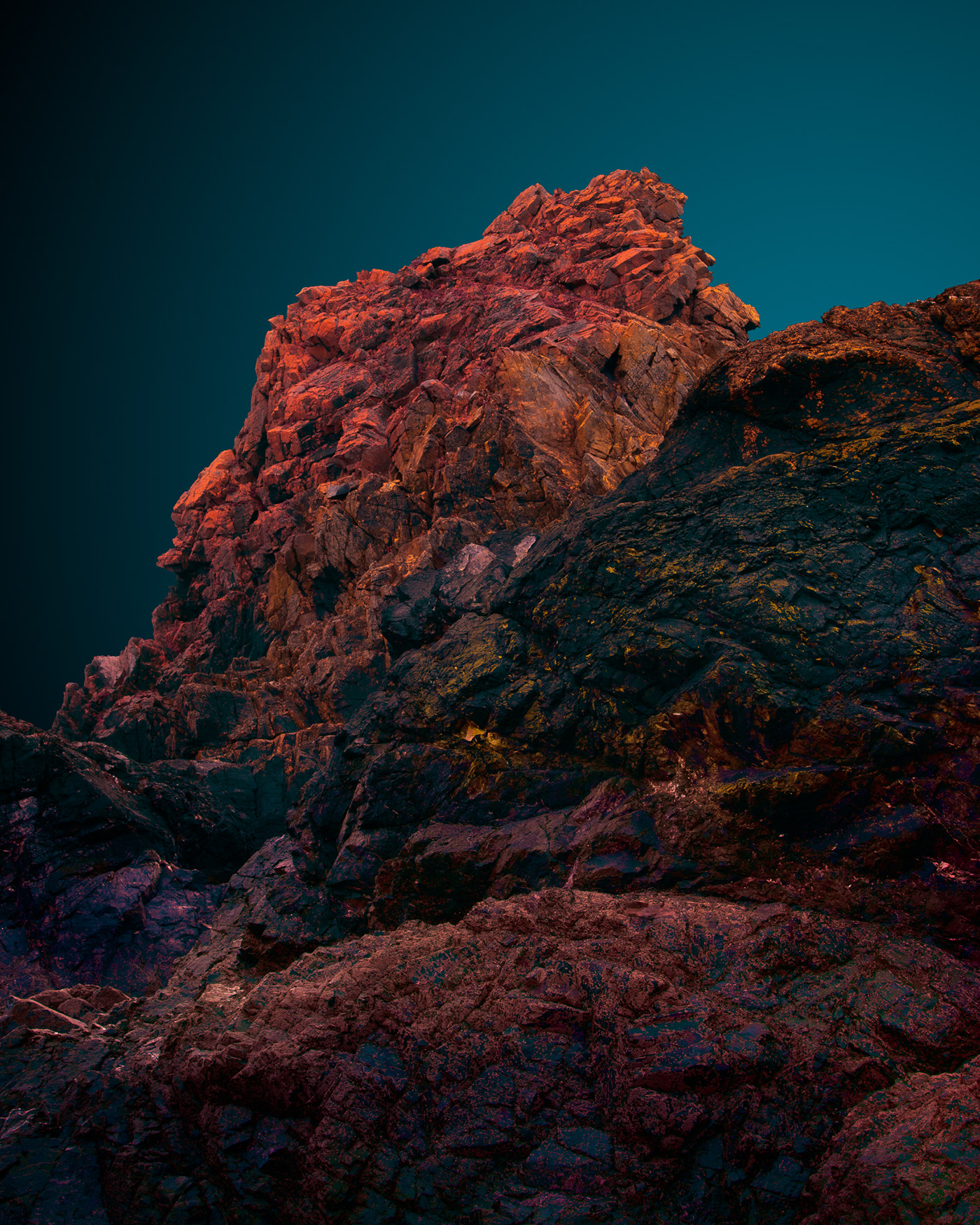 alien cliffs colour cornwall geology glow infrared Landscape rock surreal
