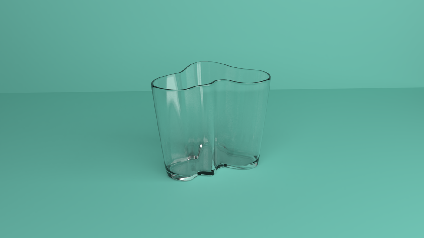 blender Glass vase 3D Alvar Aalto