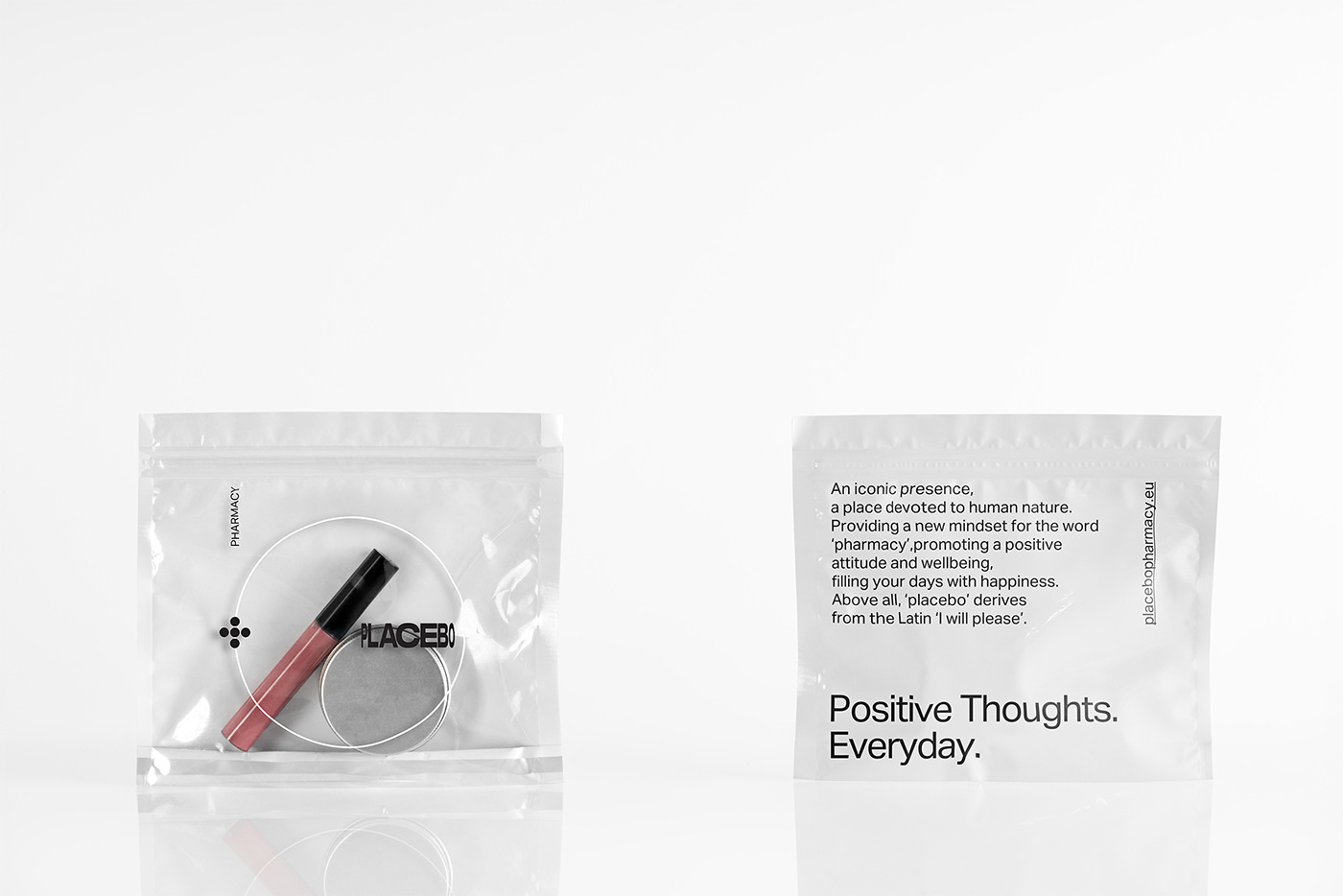 logo Logotype pharmacy redesign rebranding paper bag foil placebo