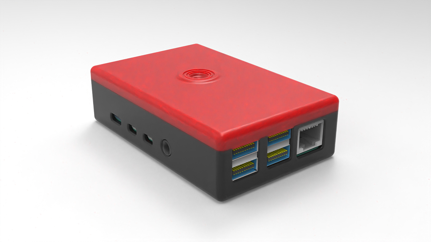 Raspberry Pi case 3d printing Render print Maya 3D visualization