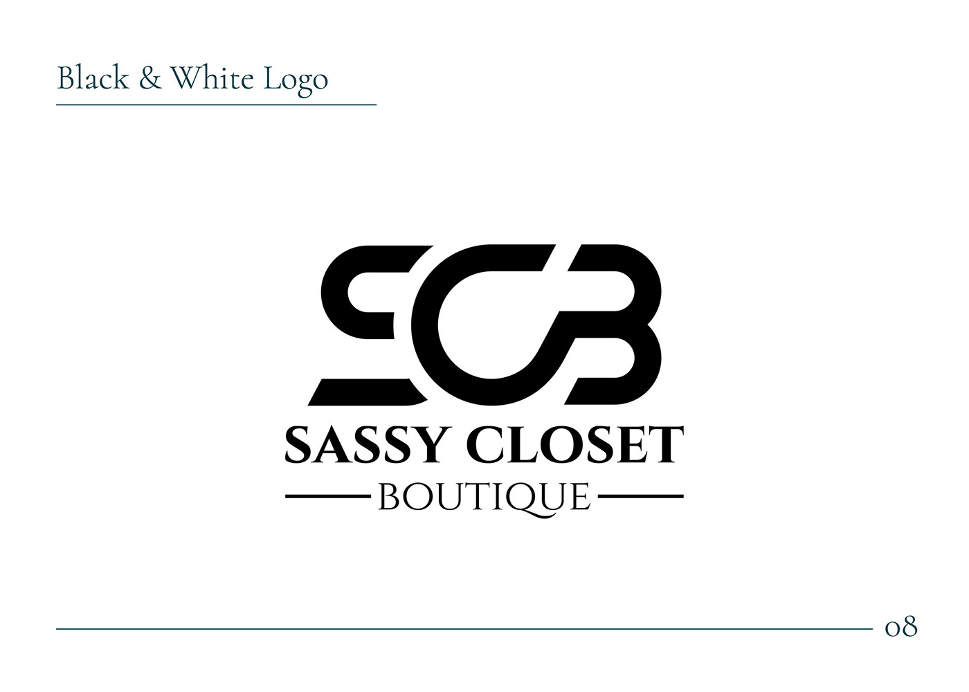 SCB boutique luxury monogram logo style guideline