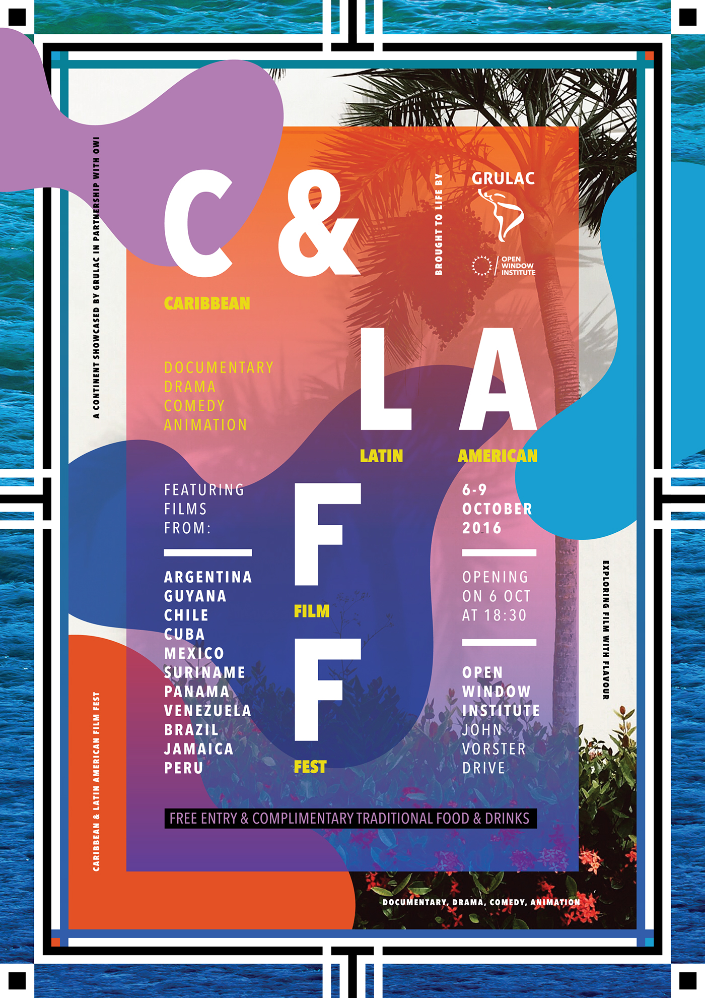 Film   festival poster typography   Caribbean gradient