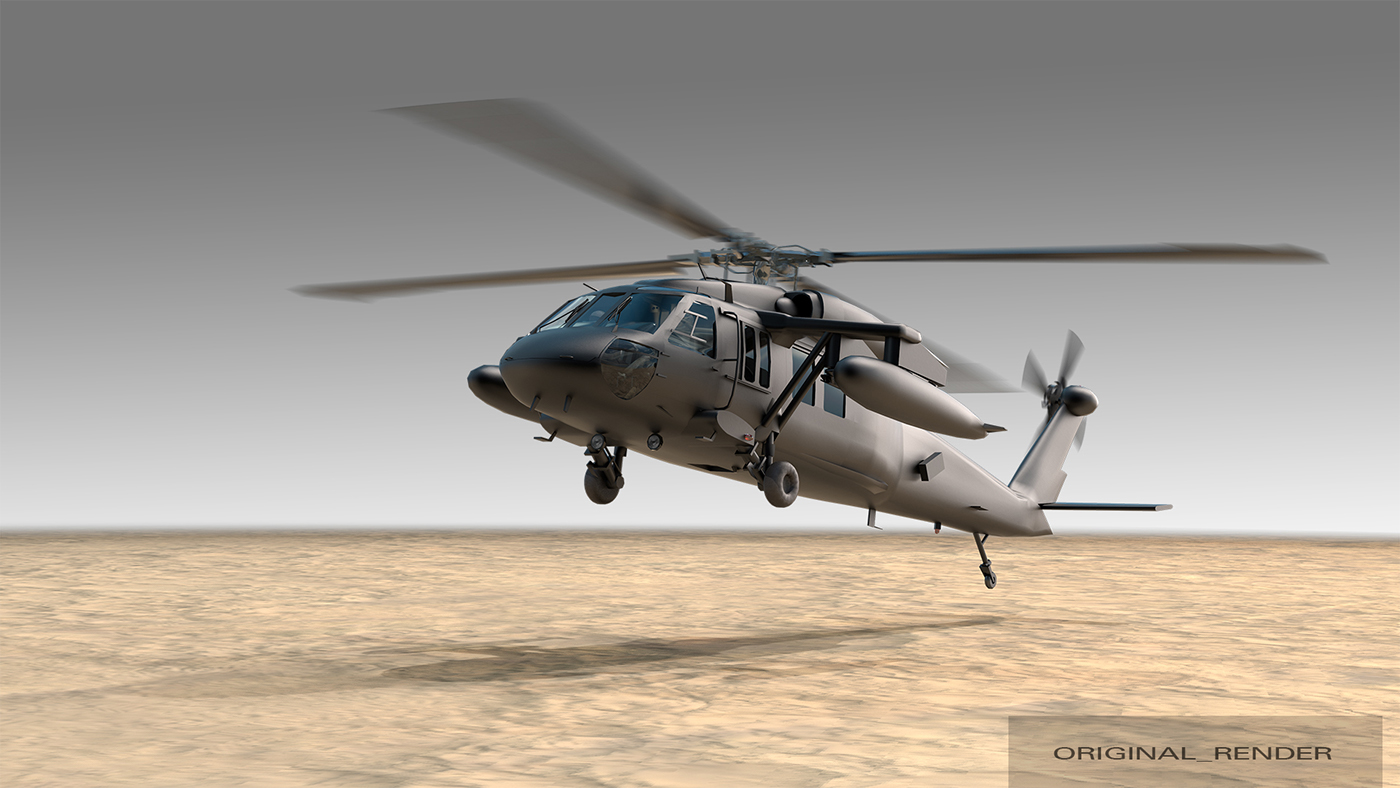 CGI helicopter keyshot
