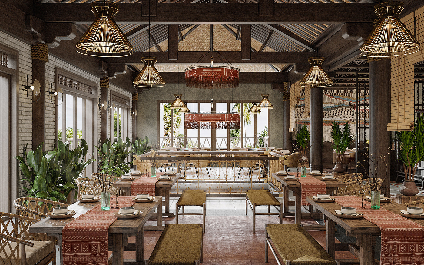 interior design  3ds max restaurant Native Project
