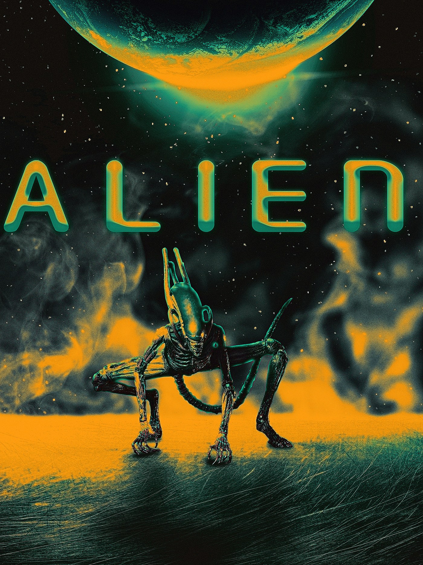 alien Digital Art  horror Xenomorph Ridley Scott movie poster Poster Design movie poster design