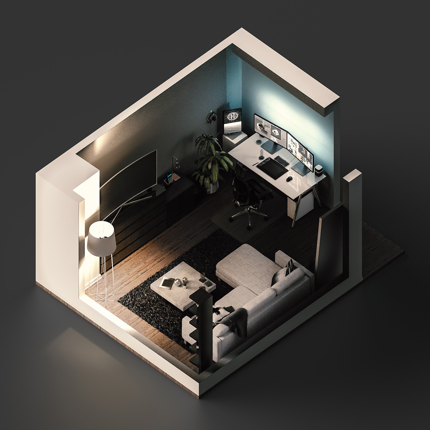 cinema4d 3D Render Isometric c4d workspace setup maxon