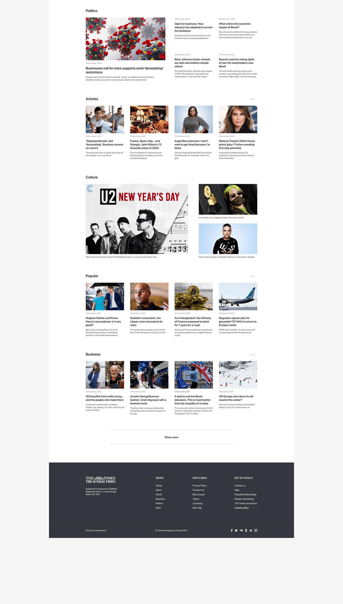 The Times — News website redesign