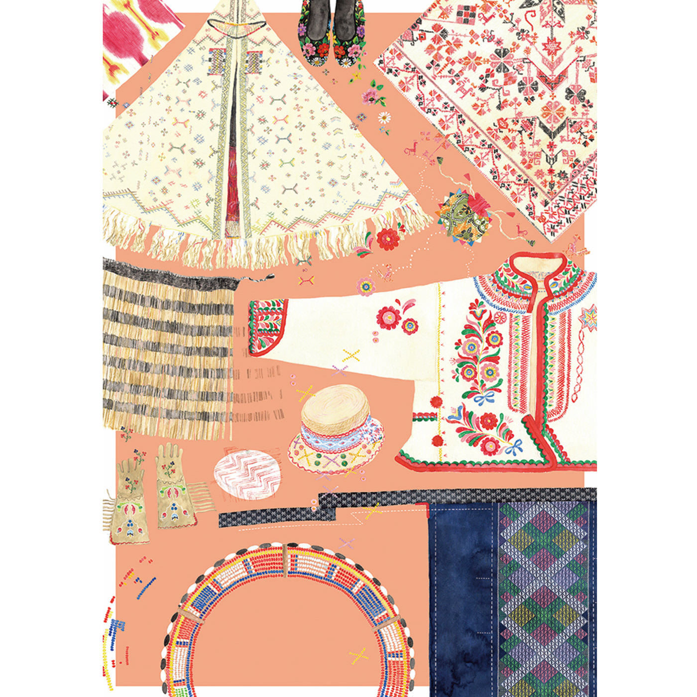 ILLUSTRATION  watercolor costume kawaii dresses commercial poster handmade cute world