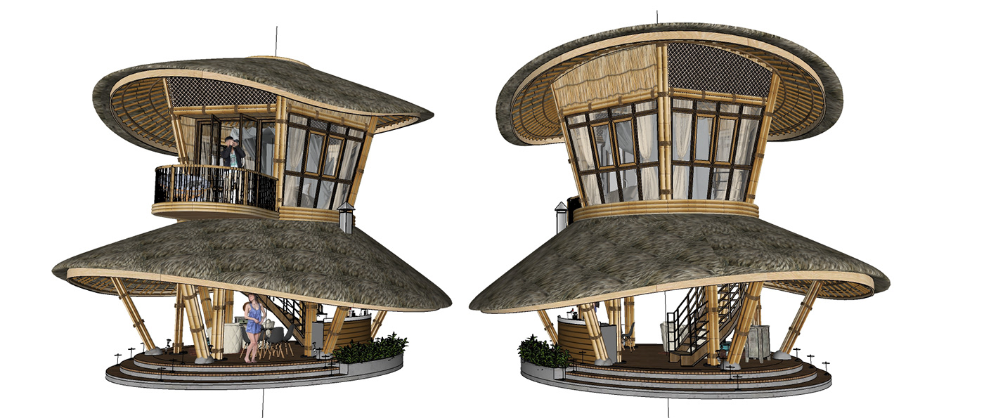 architecture balinese bamboo architectural design 3d modeling visualization archviz bali life Bali vibe bamboo architecture