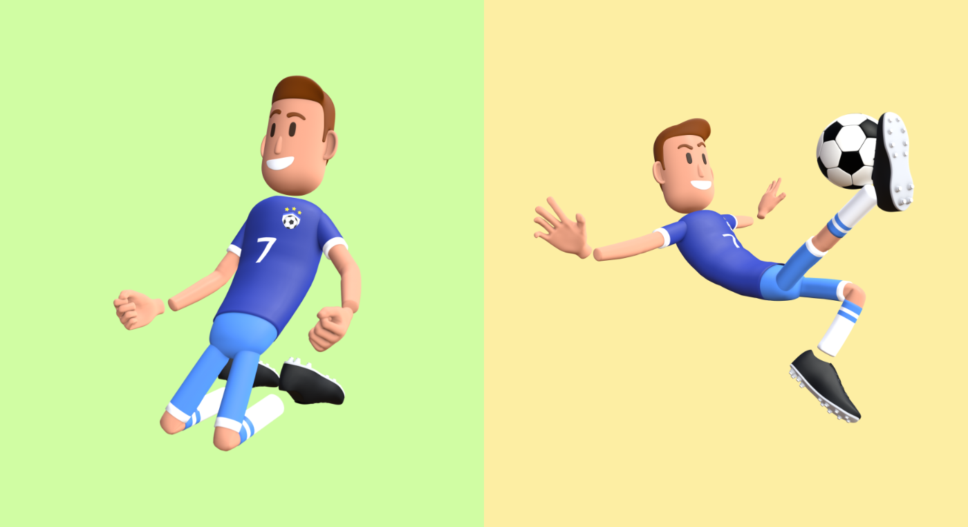 3D 3D Character 3D illustration blender Character design  football Football Player soccer sports