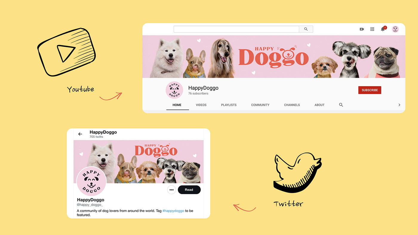 animals branding  Character community cute dog dogs pets puppy Website