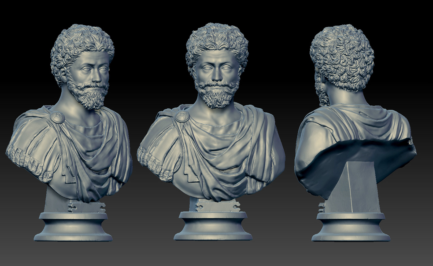 sculpture Zbrush 3dart 3dprint 3dmodel #stoicism Marcusaurelius